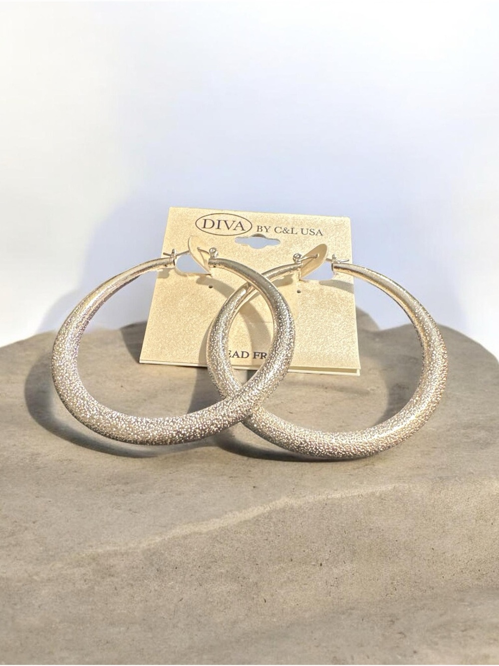 DIVA Textured Silver Hoop Earrings
368